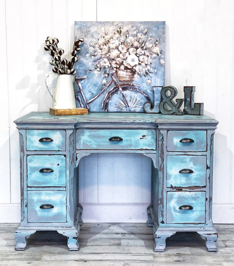 Sold Vintage Painted Desk Hand Office Furniture