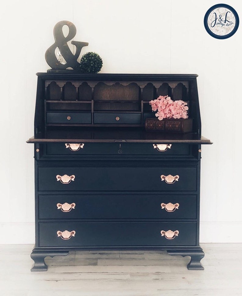 Sold Vintage Secretary Desk Painted Hand Sold Vintage Secretary Desk Painted