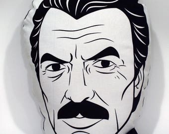 TOM SELLECK Large Decorative Throw Pillow Illow Magnum P.I. Blue Bloods 80s Retro Cushion Dorm Couch Home Decor Bedroom Decor