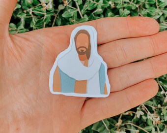 Jesus Sticker | Handmade Jesus Sticker on High Quality Waterproof Sticker Paper