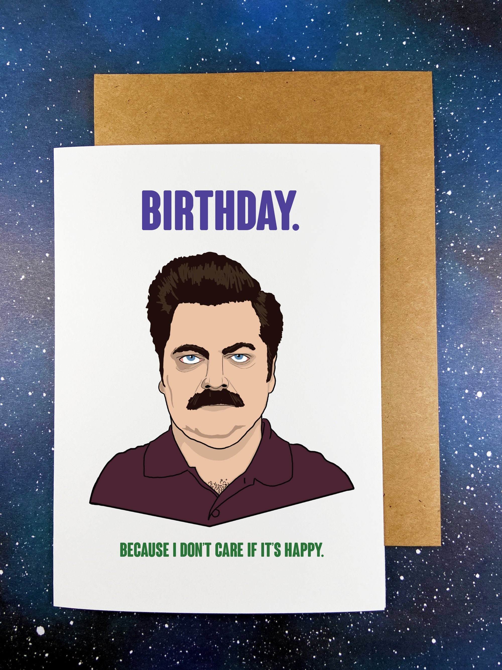 Ron Swanson Birthday Card Printable Funny Greeting Card Parks Etsy 