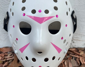 13X Studios Jason part 3 pink beads custom Hockey Mask- 5 Star Seller