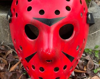 13X Studios Red Devil Jason part 3 custom Hockey Mask- 5 Star Seller