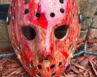 13X Studios Bloody Devil Jason  custom Hockey Mask- 5 Star Seller