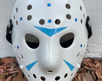 13X Studios Jason part 3 blue beads custom Hockey Mask- 5 Star Seller