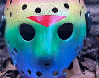 13X Studios Jason part 7 Rainbow custom Hockey Mask- 5 Star Seller