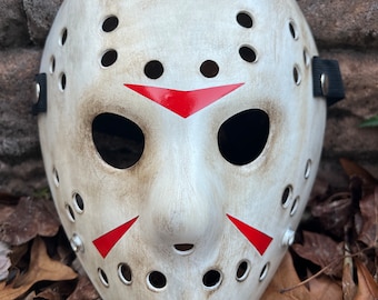 13X Studios Jason part 3 dirty white  custom Hockey Mask- 5 Star Seller