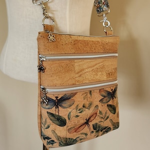 Korkledertasche, Korkhandtasche, Korkleder Umhängetasche, Crossbody-tasche, Libelle Umhängetasche, The Corky Clutch