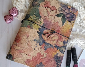 travel journal, vegan journal, dot grid journal, teacher appreciation gift, travelers notebook, A5 journal cover, fauxdori, tn cover