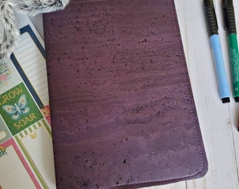 purple A5 cork cousin cover, slip on planner cover, vegan cover, A5 cousin cover, vegan gift idea, minimal cousin cover, cork planner cover