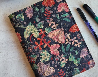 A5. A6, B6 B6 Slim, Weeks/N2, N1, B5 floral cork leather planner cover, vegan planner cover, butterfly a5 cover, sustainable accessories