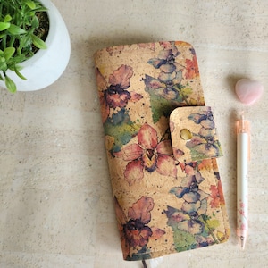 weeks/N2, N1, B6, B6 slim, B5, A5, A6  planner cover, cover with pockets, cork planner cover, watercolor floral planner cover