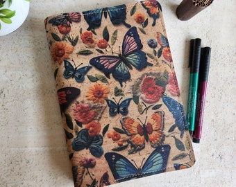 A5, A6, B6, B6 Slim, weeks/n2, n1, B5 butterfly cork leather planner cover, folio cousin cover, vegan planner cover, sustainable accessories