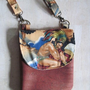 Aztek und Kork Leder Cross Body Bag, Kork Tasche, Kork Geldbeutel, Aztek Tasche, Kork Cross Body Tasche, die Kork Clutch, vegane Tasche