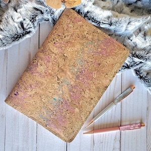 rainbow A5, A6, B6, B6 Slim, B5, N1,  cork cousin cover, slip on planner cover, vegan cover, vegan gift idea, minimal cousin cover
