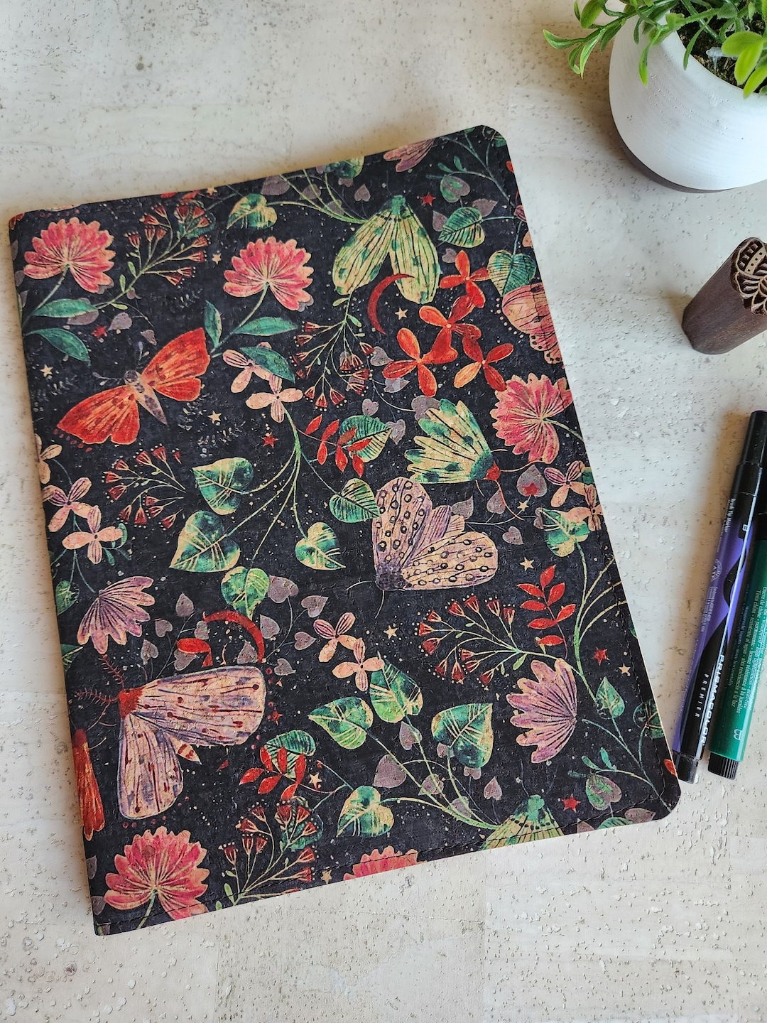 Cork Journal Notebook Cover Vegan Leather Journal Cork Etsy