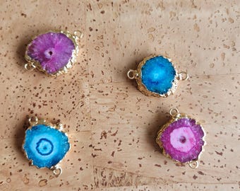 journal charms, stone agate front charm, double connector charm, planner ecosystem, analog activity