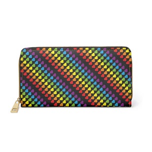 Zipper Wallet-Rainbow Hearts