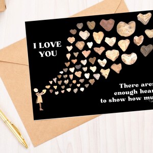 Cartão Eu Te Amo 5x7 de Heart Rocks - Pebble Art