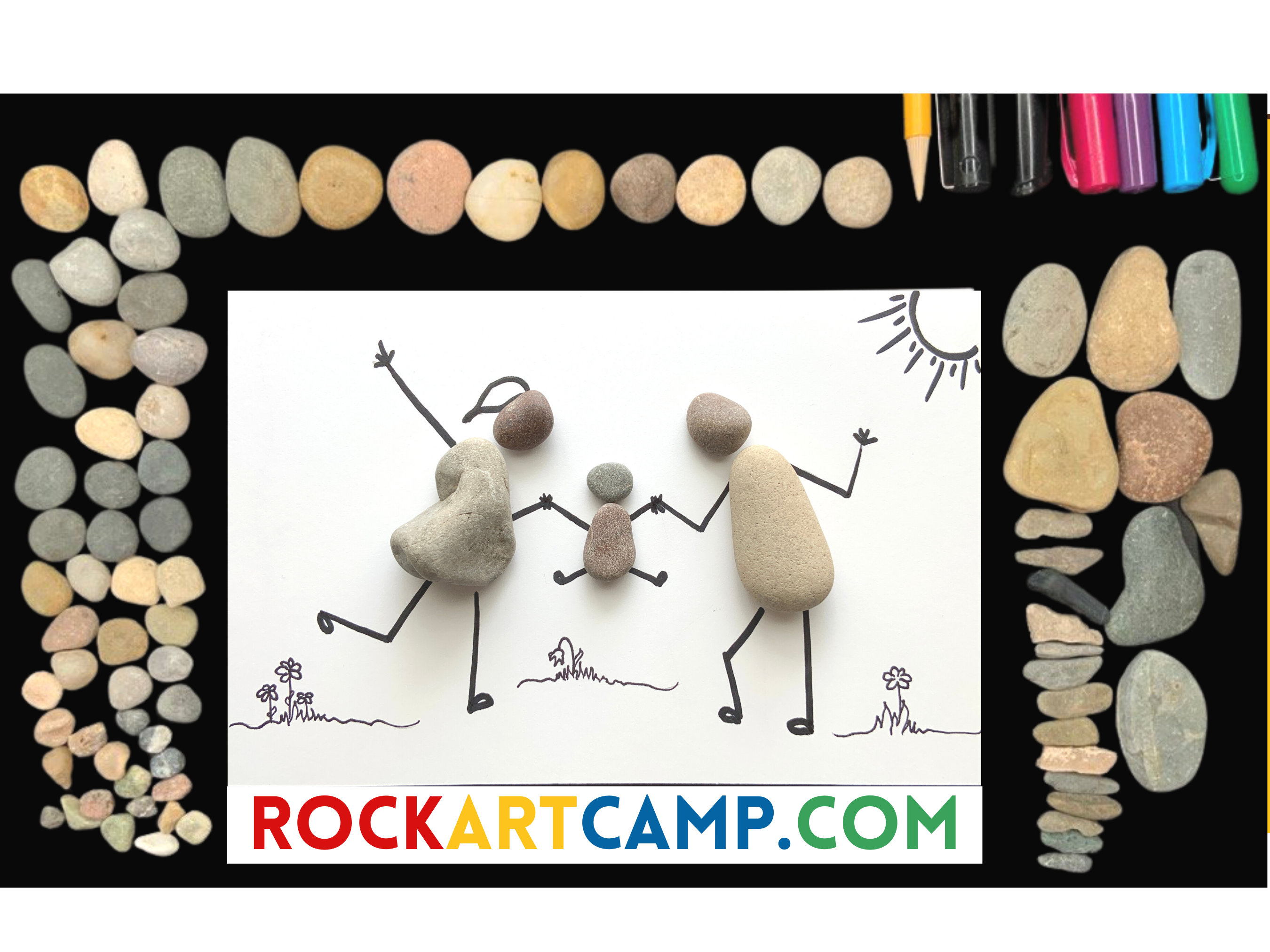 Multipe Rocks Art Craft Rock Art Camp 1 Make a Family & Friends With Pebbles Online Kids Nature ...