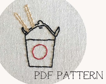 Takeout Box Embroidery Pattern PDF Download