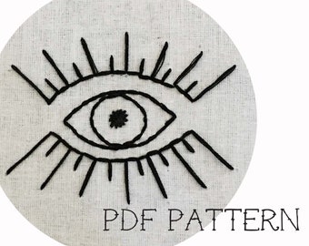 Eye Embroidery Pattern PDF Download