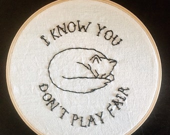 I know you don't play fair - Motion City Soundtrack lyric framed embroidered wall art