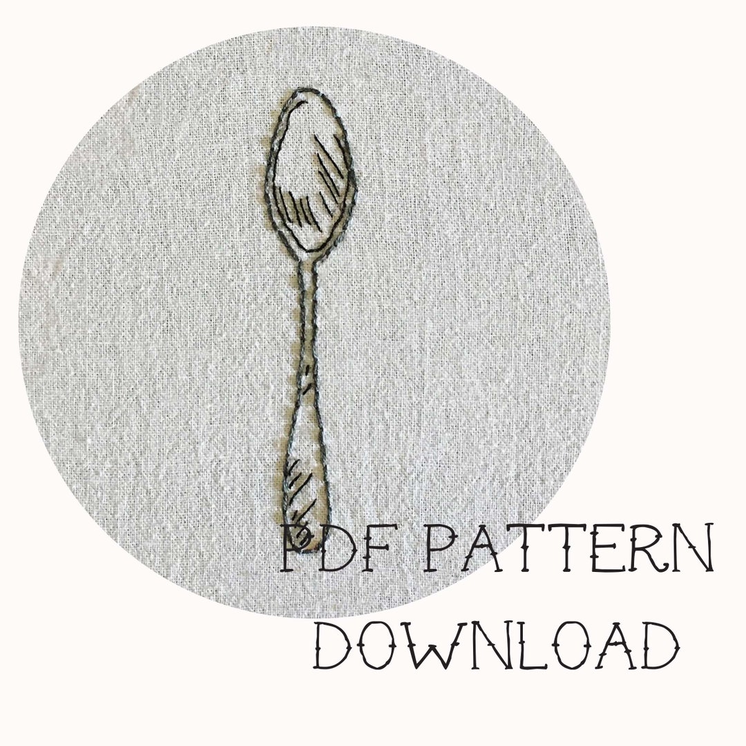 Spoon Embroidery Pattern PDF Download Etsy