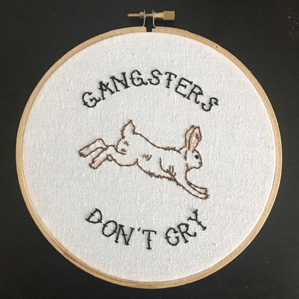 Gangsters don't cry - TwentyOnePilots lyric framed embroidered wall art