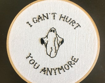 I can't hurt you anymore - My Chemical Romance lyric framed embroidered wall art