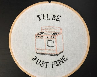 I'll be just fine - Motion City Soundtrack lyric framed embroidered wall art