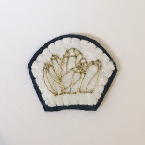 Lil gem hand embroidered sew on felt patch