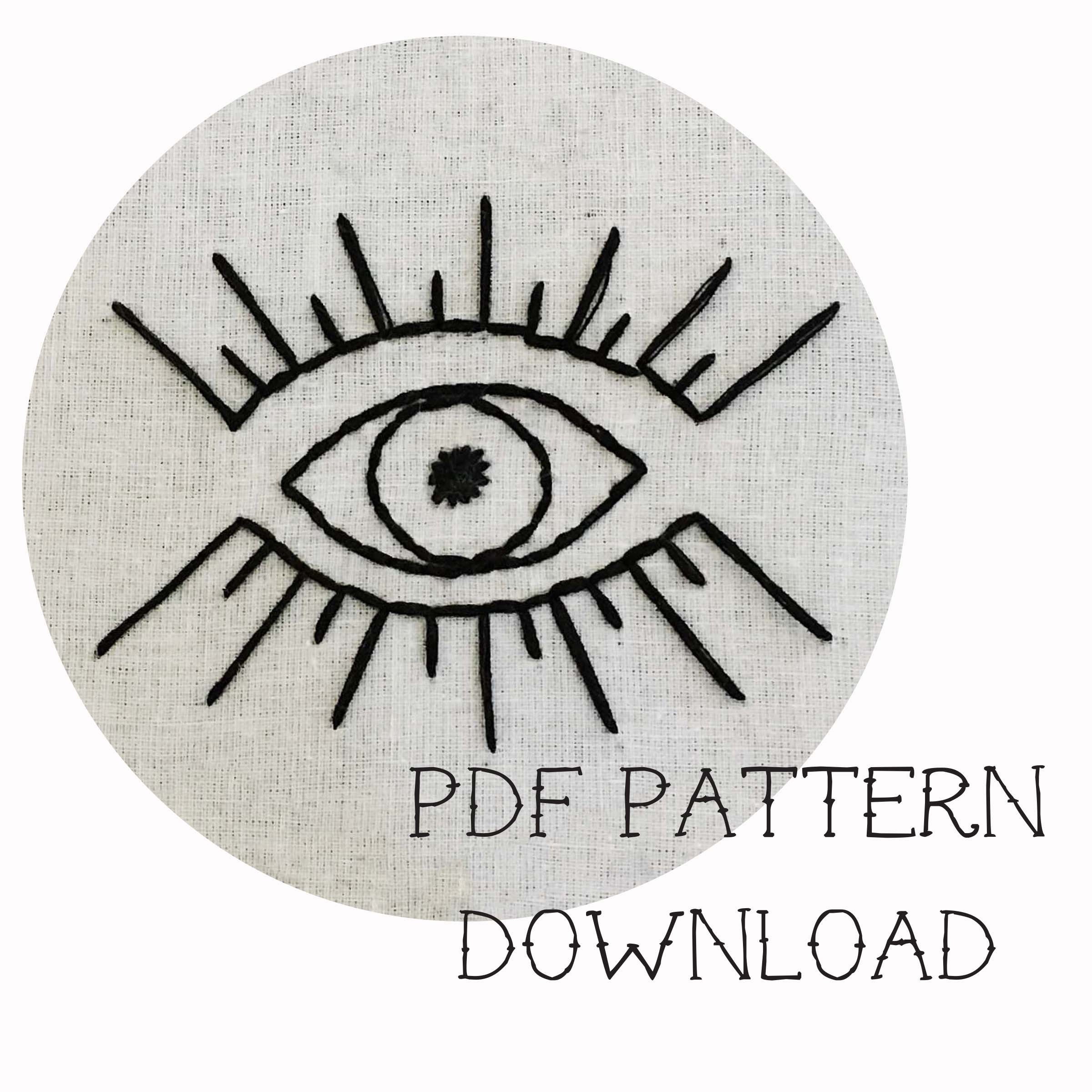 Eye Embroidery Pattern PDF Download Etsy