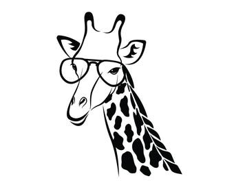 Items similar to Monogrammed Preppy Print Giraffe Decal - choose 2