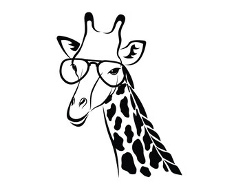 Items similar to Monogrammed Preppy Print Giraffe Decal - choose 2