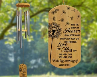 Personalized In Memory Of Memorial Wind Chime, Loss Of Dad Memorial Chime, Sympathy Gift Wind Chime, Wind Chime Gift, Memorial Gift For Mom