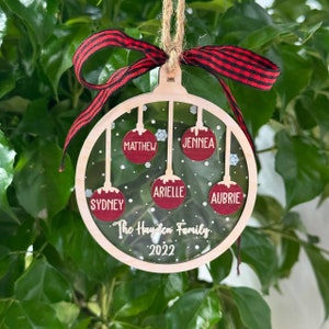 2023 Ornament, Personalized Christmas Ornament, Custom Family Ornament, Family Christmas Gift, Christmas Tree Decoration, Family of 3 4 5 6