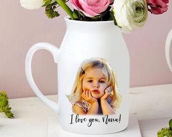 Personalized Mothers Day Gifts, Custom Flower Vase For Grandma, Kids Photo Flower Vase, Kids Photo Flower Vase, Gift For Nana, Grandma Gifts