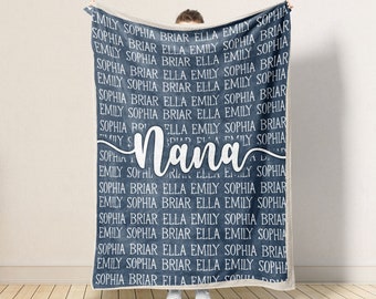 Personalized Grandma Blanket, Mothers Day Gift for Grandma, Nana Gift, Personalized Blanket for Grandma, Nana Blanket with Grandkids Names