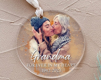 Personalized Memorial Christmas Ornament, Custom Photo Ornament, Loss of Loved One Gift, Sympathy Gift, Remembrance Gift, Condolence Gift