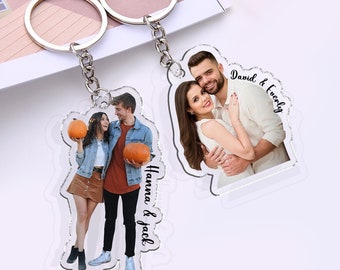 Personalized Photo Keychain, Valentine Gift For Him Boyfriend, Custom Photo Couple Gift, Keychain For Boyfriend, Valentine Day Gift For Him