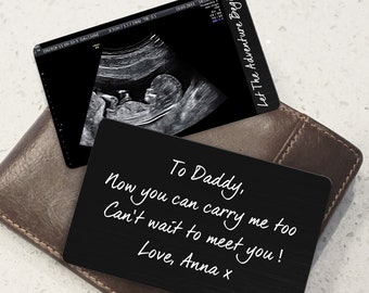 Daddy to Be Gift, New Dad Gift, Personalized Fathers Day Gift for Expecting Dad, Ultrasound Wallet Insert Card, Pregnancy Gift for Dad