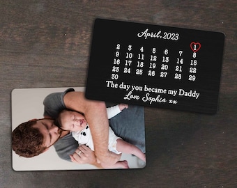 Fathers Day Gift From Daughter, Personalized Gifts For Dad, Dad Gift, Daddy Gift, Personalized Wallet Card, The Day You Became My Daddy