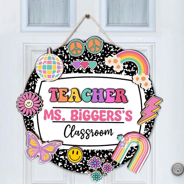 Teacher Door Sign Composition Notebook Etsy