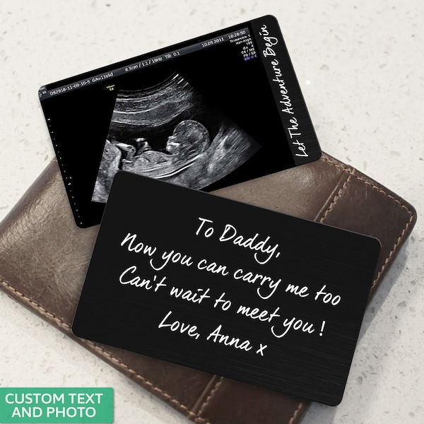 Daddy to Be Gift, New Dad Gift, Personalized Fathers Day Gift for Expecting Dad, Ultrasound Wallet Insert Card, Pregnancy Gift for Dad