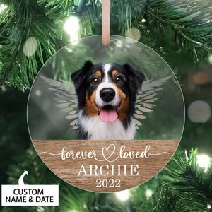 Dog Memorial Christmas Ornament, Pet Loss Gifts, Forever Loved, Dog Memorial Gift, Custom Pet Memorial Ornament, Dog Remembrance Keepsake