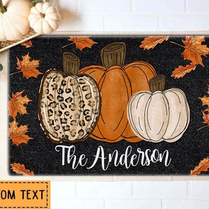 Pumpkin Welcome Mat, Pumpkin Doormat, Personalized Doormat, Fall Doormat, Fall Decor, Farmhouse Doormat, Housewarming Gift, New Home Gift