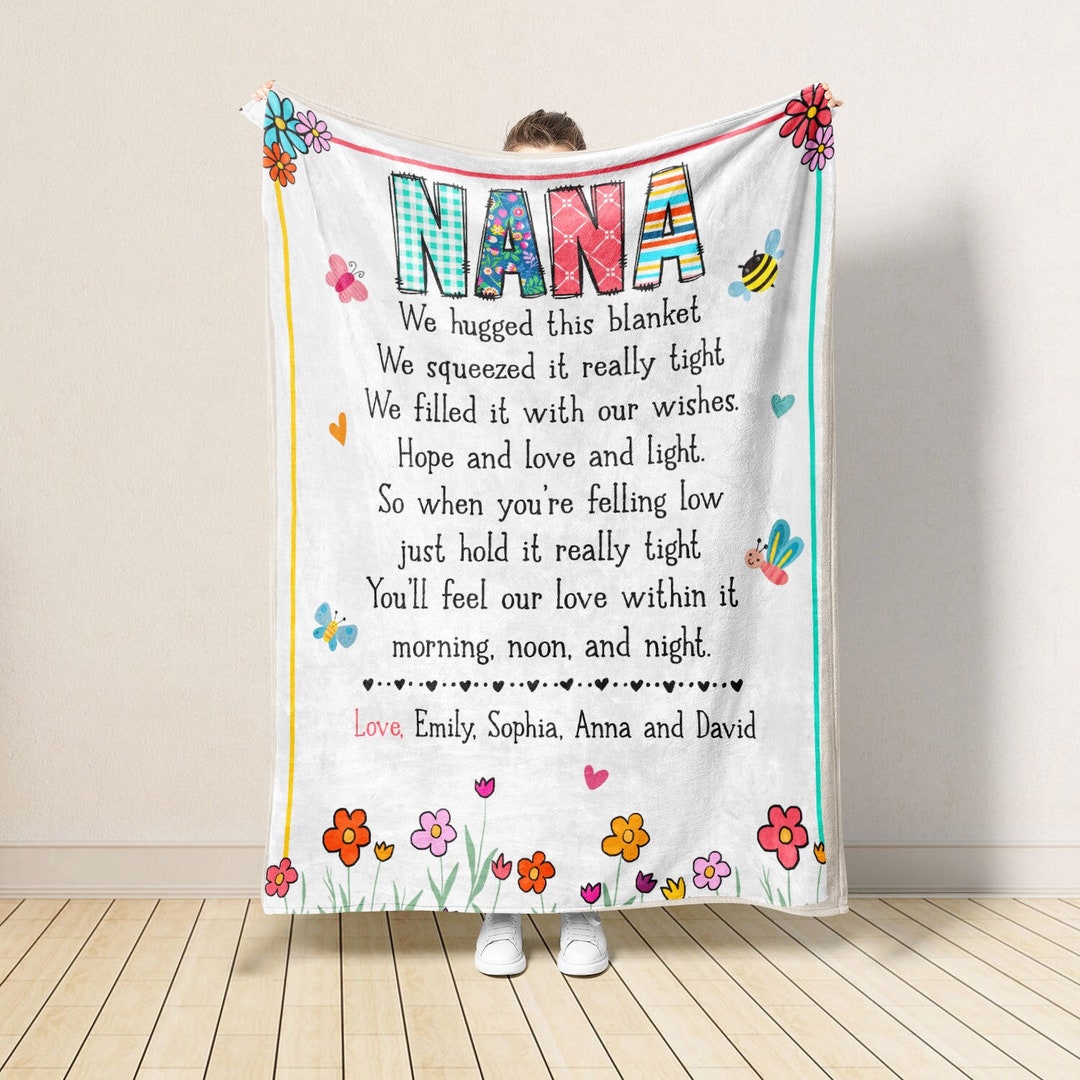 Personalized Grandma Blanket Nana Blanket With Grandkids Etsy