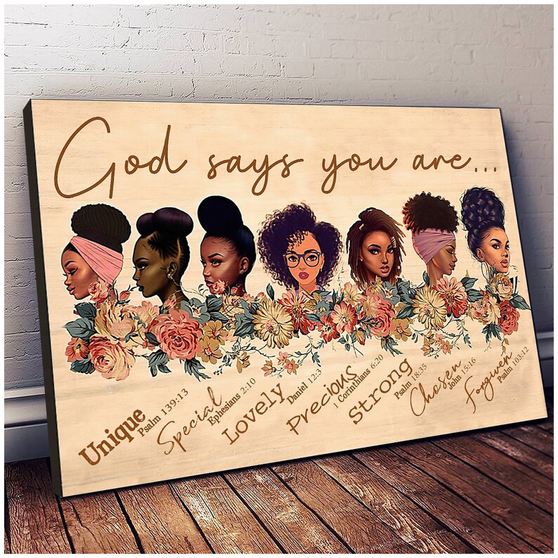 God Says You Are Unique Special Lovely Canvas Precious Strong Etsy