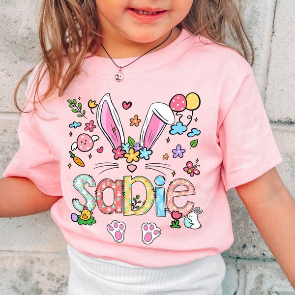 Personalized Bunny Easter Kids Shirt, Easter Kids Shirt, Kids Easter Shirt, Easter Toddler Shirt, Custom Easter Bunny Shirt, Easter Kid Gift
